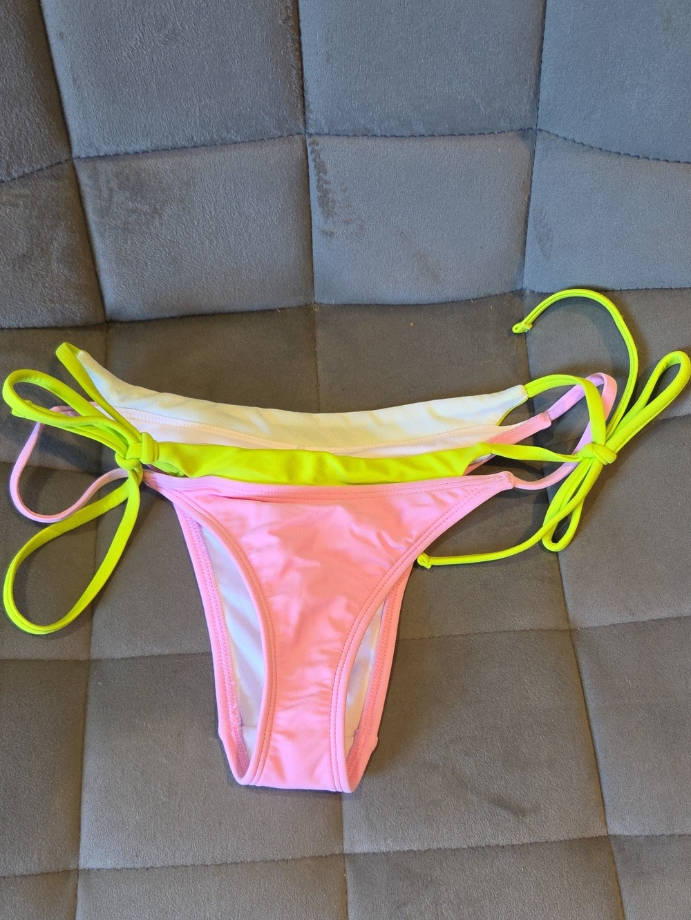 Women’s Neon Pink & Lime Side-Tie Bikini Bottom